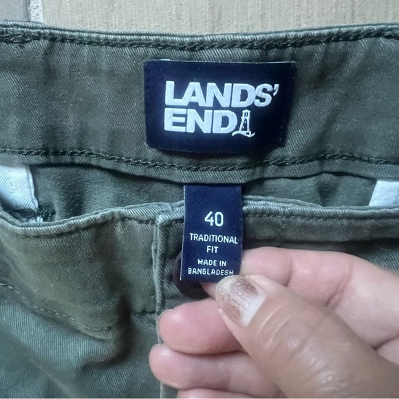 Lands End Army Green Cargo Pants Men’s 40x29 Outdoorsy Woodsmen Fisherman Hike - Picture 6 of 6